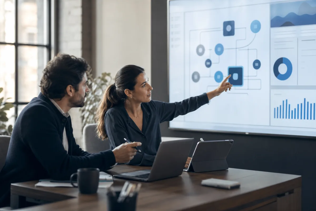 CRM ve operasyon paneli üzerinde çalışan kurumsal ekip